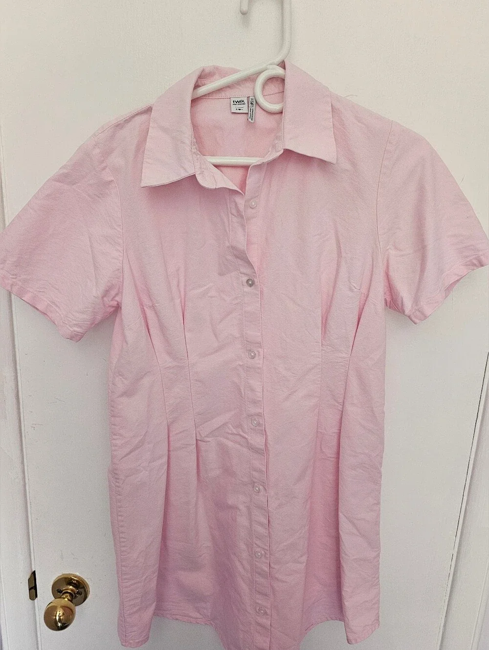 Simons Twik Pale Pink Casual Oxford shirt dress. Great summer dress. - Picture 1 of 11